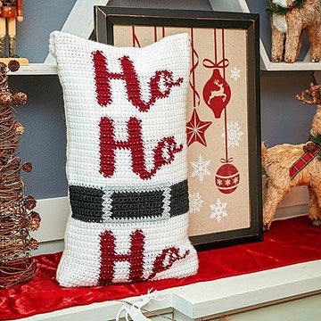 Ho Ho Ho Crochet Pillow Cover