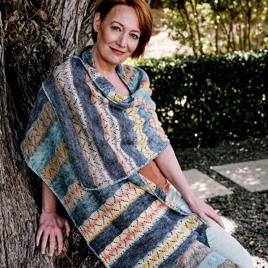 Trendsetter Yarns D Impress & Nuance - Arrow Eyelet Striped Wrap