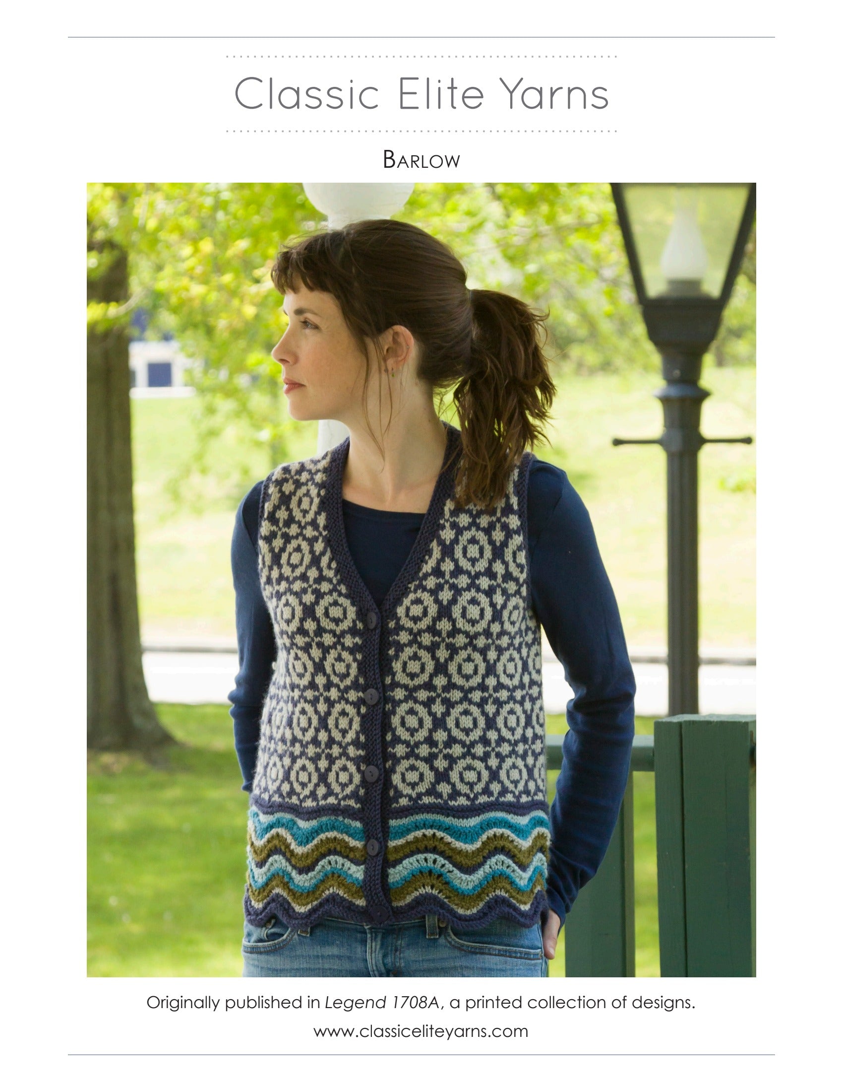 Classic Elite Yarns Barlow Vest Knitting Pattern