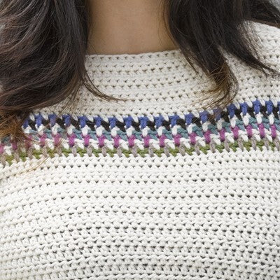 Valley Yarns Banded Yoke Pullover Crochet Pattern