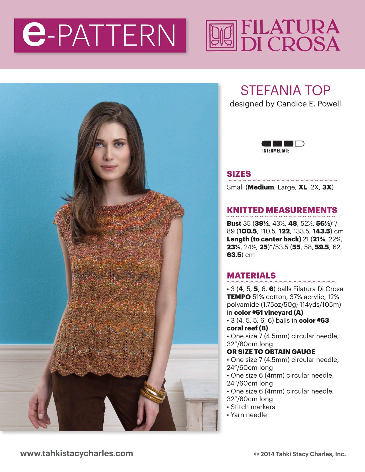 Filatura Di Crosa Stefania Top Jumper Knitting Pattern