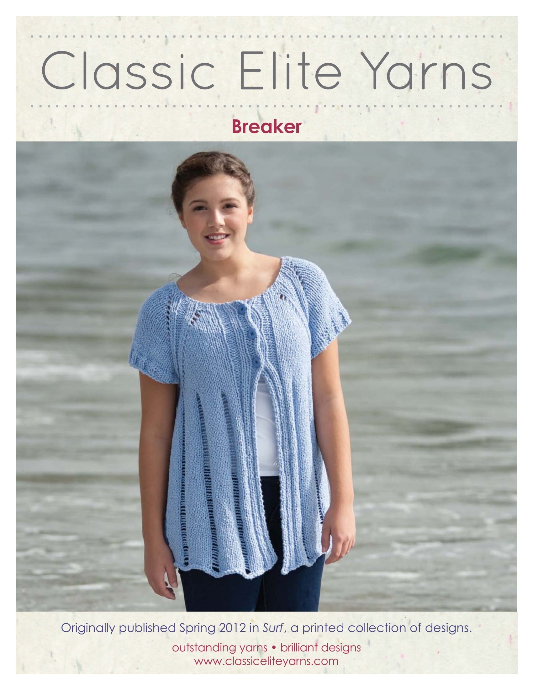 Classic Elite Yarns Breaker Cardigan Knitting Pattern