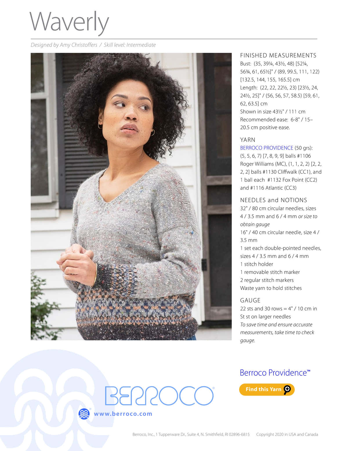 Berroco Waverly Jumper Knitting Pattern