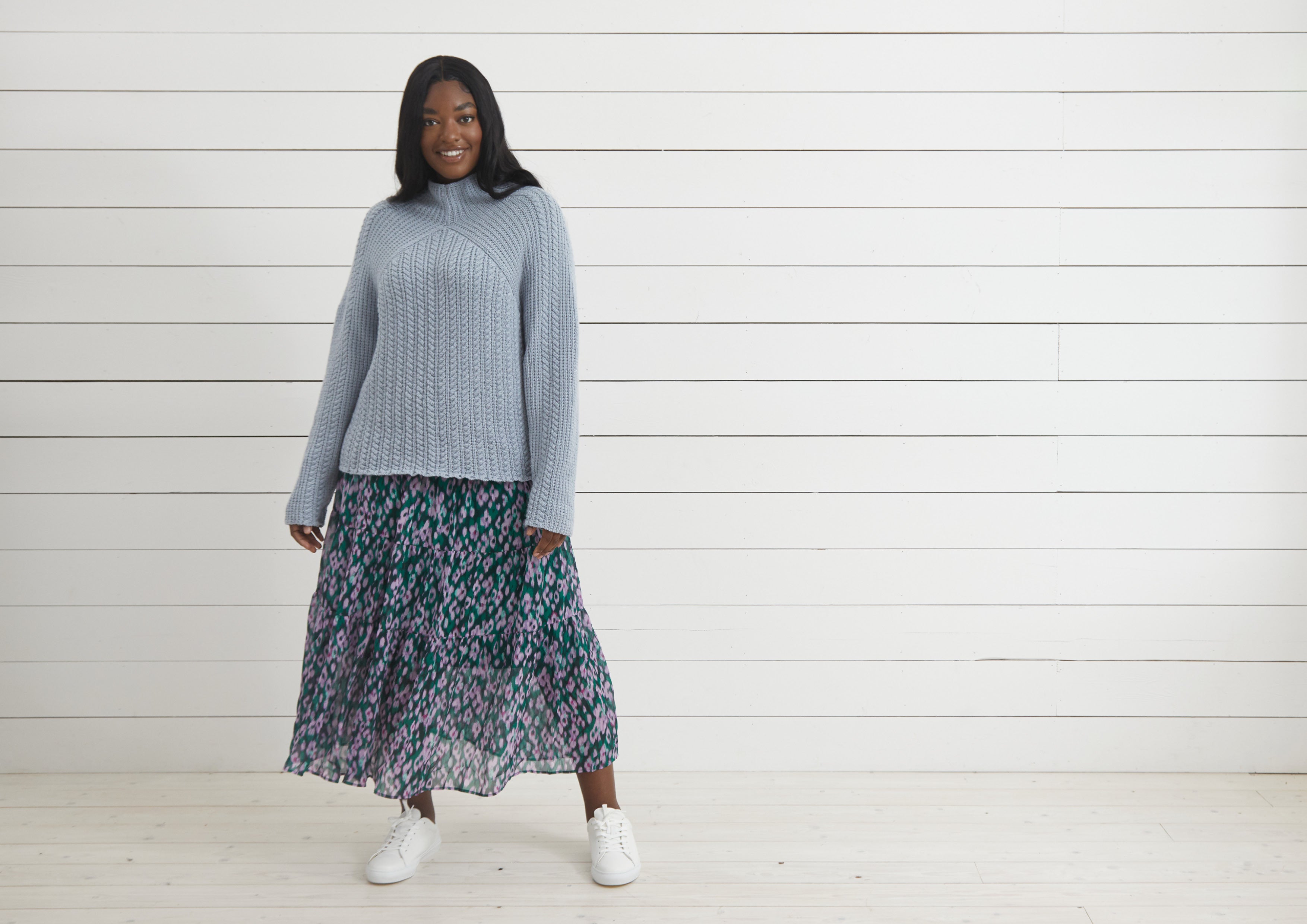 Debbie Bliss Diagonal Yoke Sweater Knitting Pattern