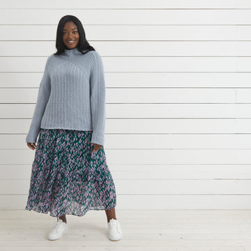 Debbie Bliss Diagonal Yoke Sweater Knitting Pattern