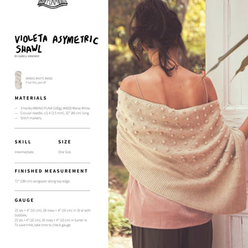 AMANO Violeta Asymetric Shawl Wrap Knitting Pattern