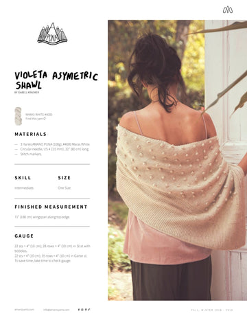 AMANO Violeta Asymetric Shawl Wrap Knitting Pattern