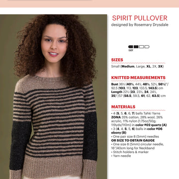 Tahki Yarns Spirit Pullover Knitting Pattern