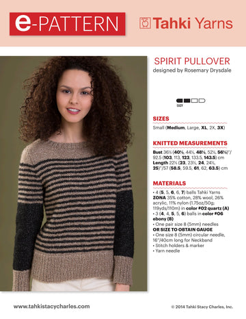 Tahki Yarns Spirit Pullover Knitting Pattern