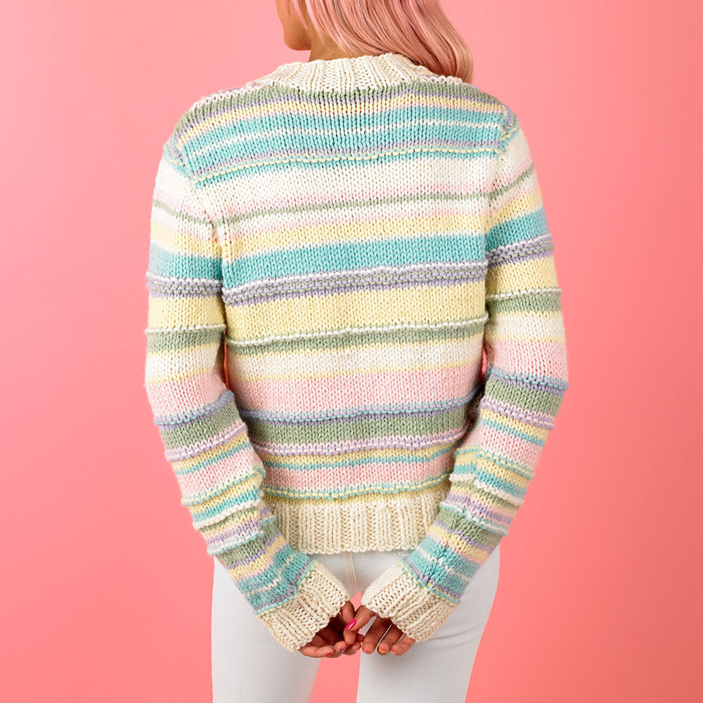 Paintbox Yarns Sugar Striped Jumper Knitting Pattern