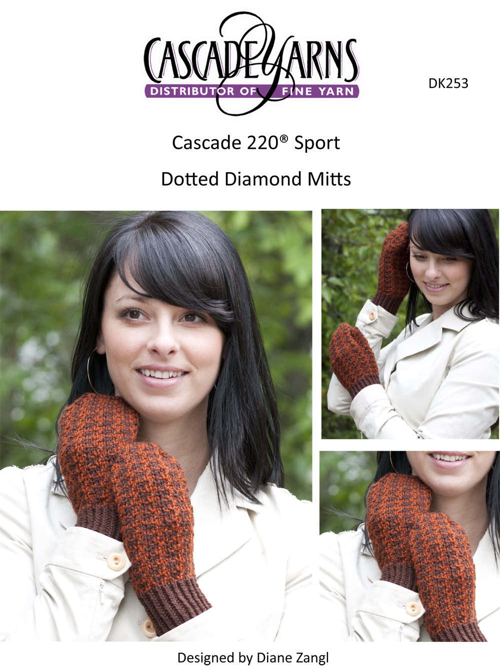 Dotted Diamond Mitts Mittens Knitting Pattern