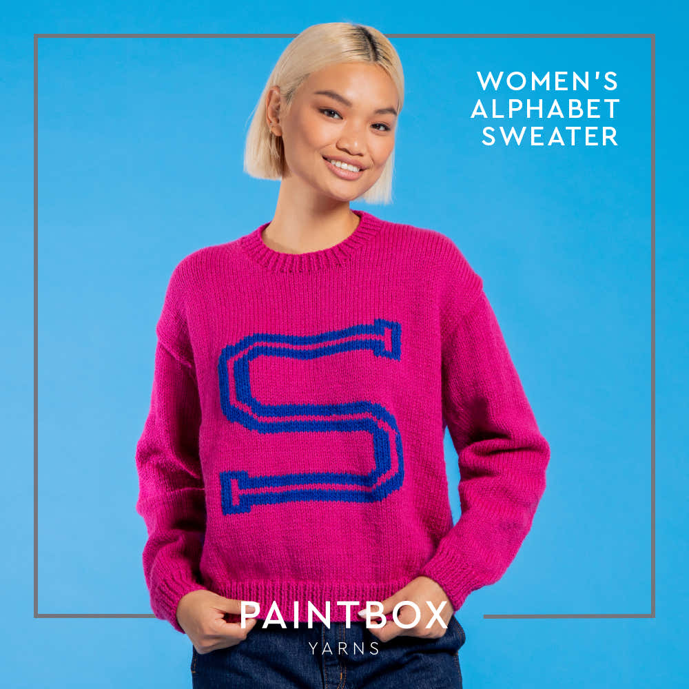 Paintbox Yarns Women's Alphabet Sweater Knitting Pattern