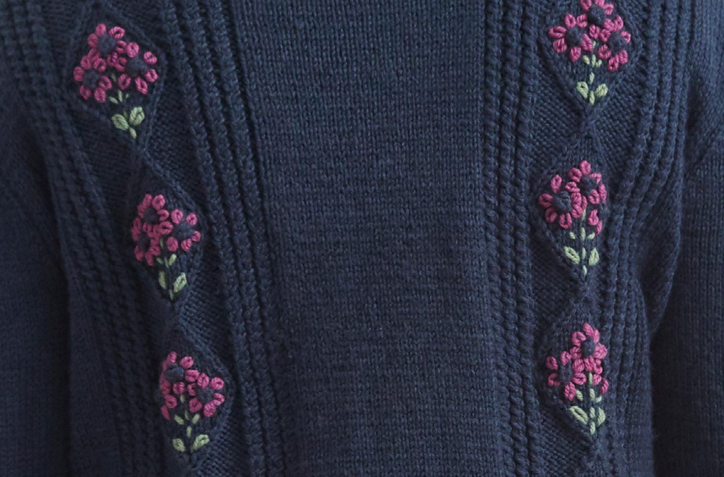 Debbie Bliss Embroidered Flowers Cardigan Knitting Pattern