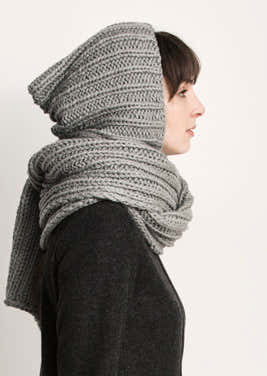 Blue Sky Fibers Breezy Point Hood Scarf Knitting Pattern