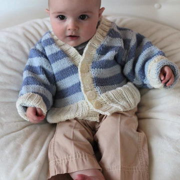 Striped Baby Cardigan Knitting Pattern