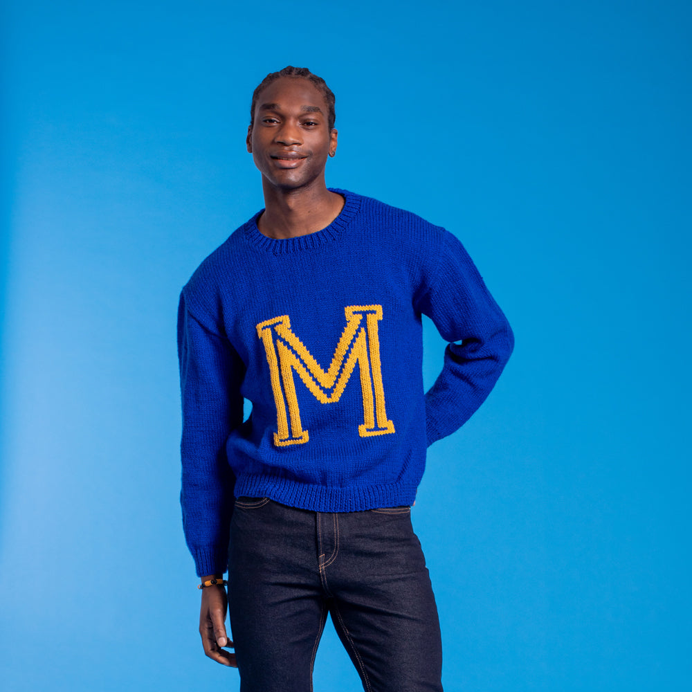 Paintbox Yarns Men's Alphabet Sweater Knitting Pattern