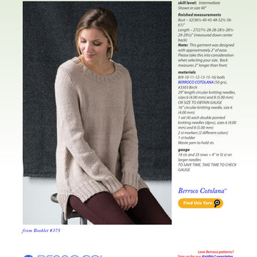 Berroco Chittenden Jumper Knitting Pattern