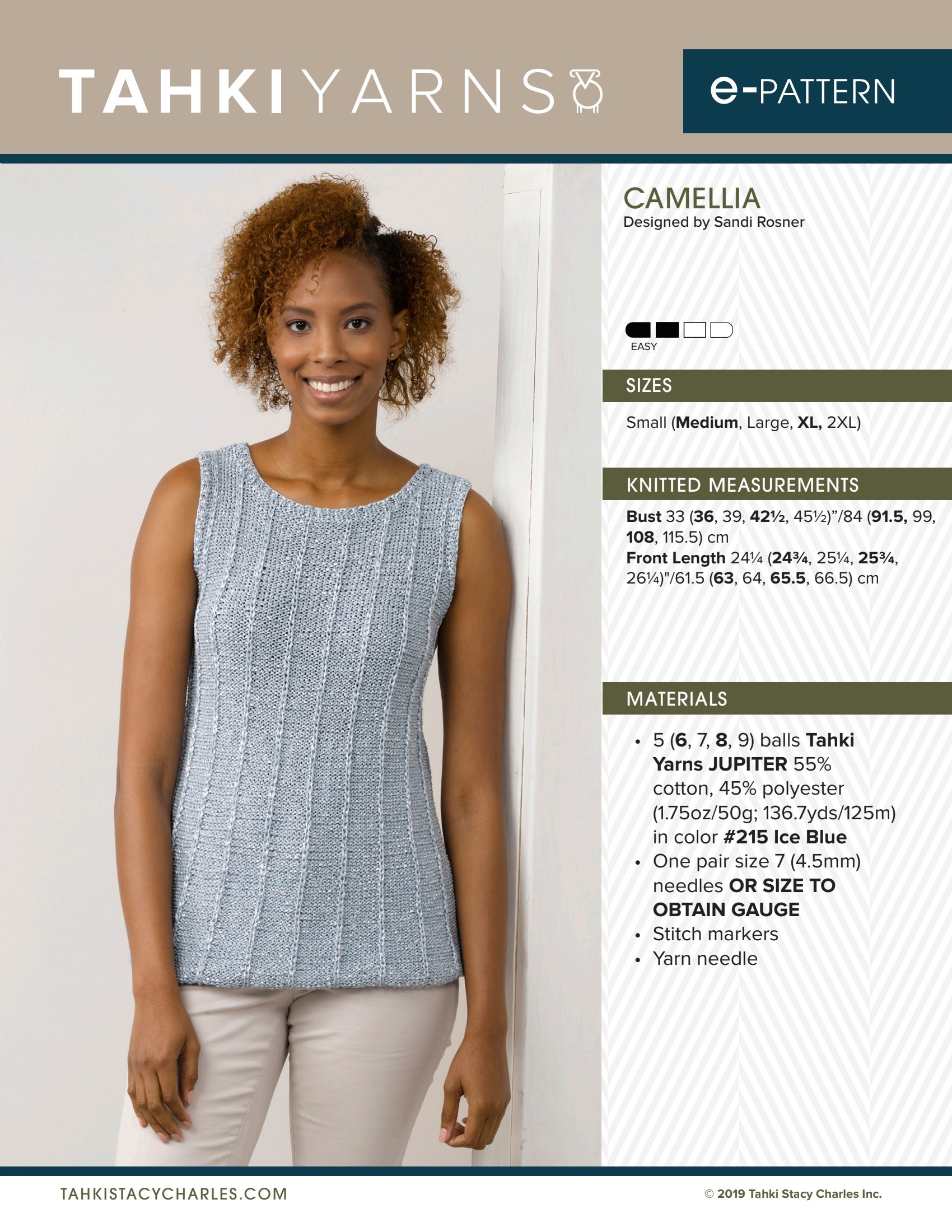 Tahki Yarns Camellia Knitting Pattern