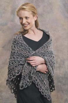 Easy Triangle Shawl in Lion Brand Homespun - 60301-1 PDF