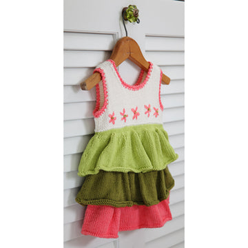 Valley Yarns Flower Garden Ruffled Dress Knitting Pattern
