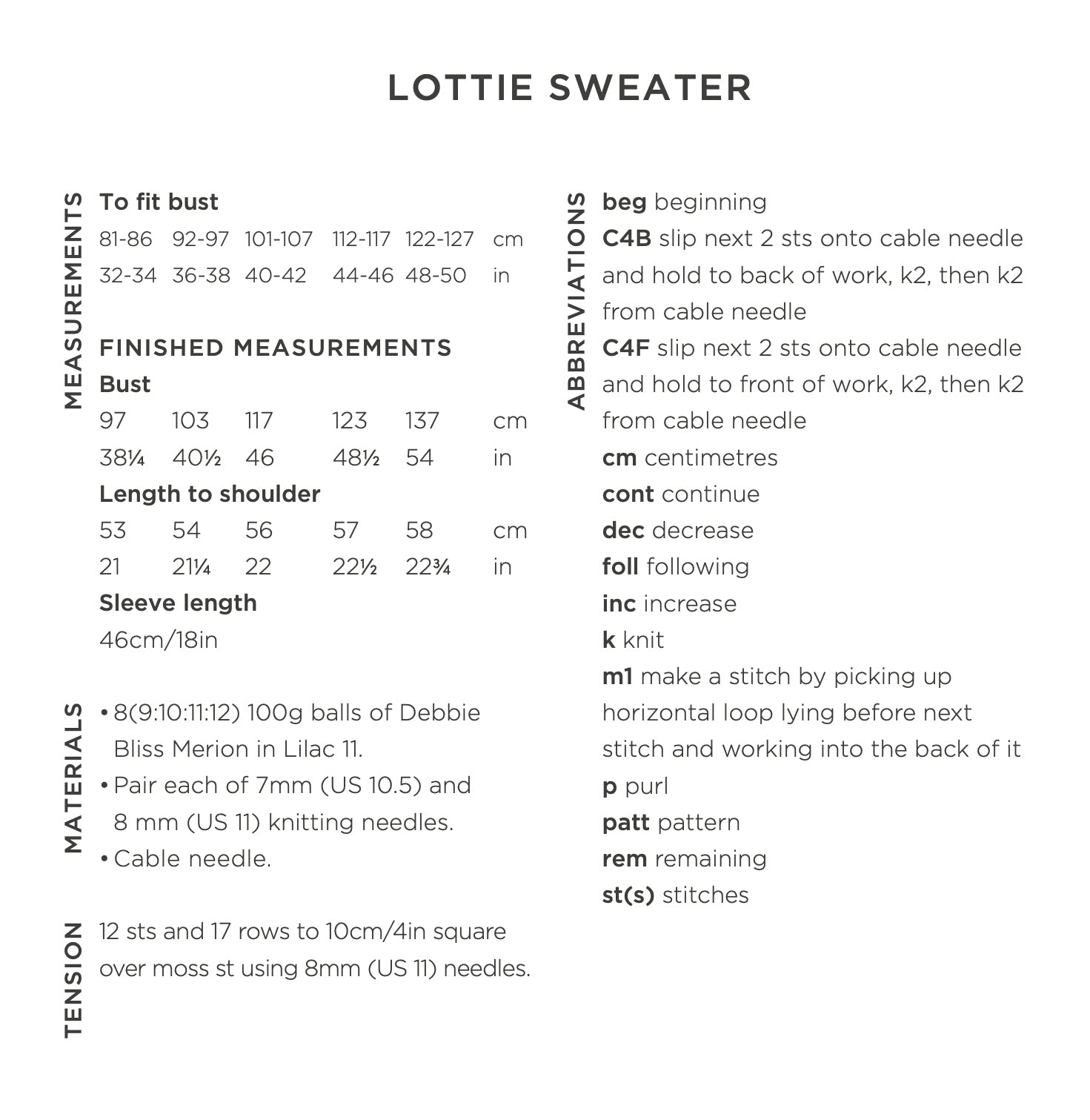 Debbie Bliss Lottie Knitting Pattern