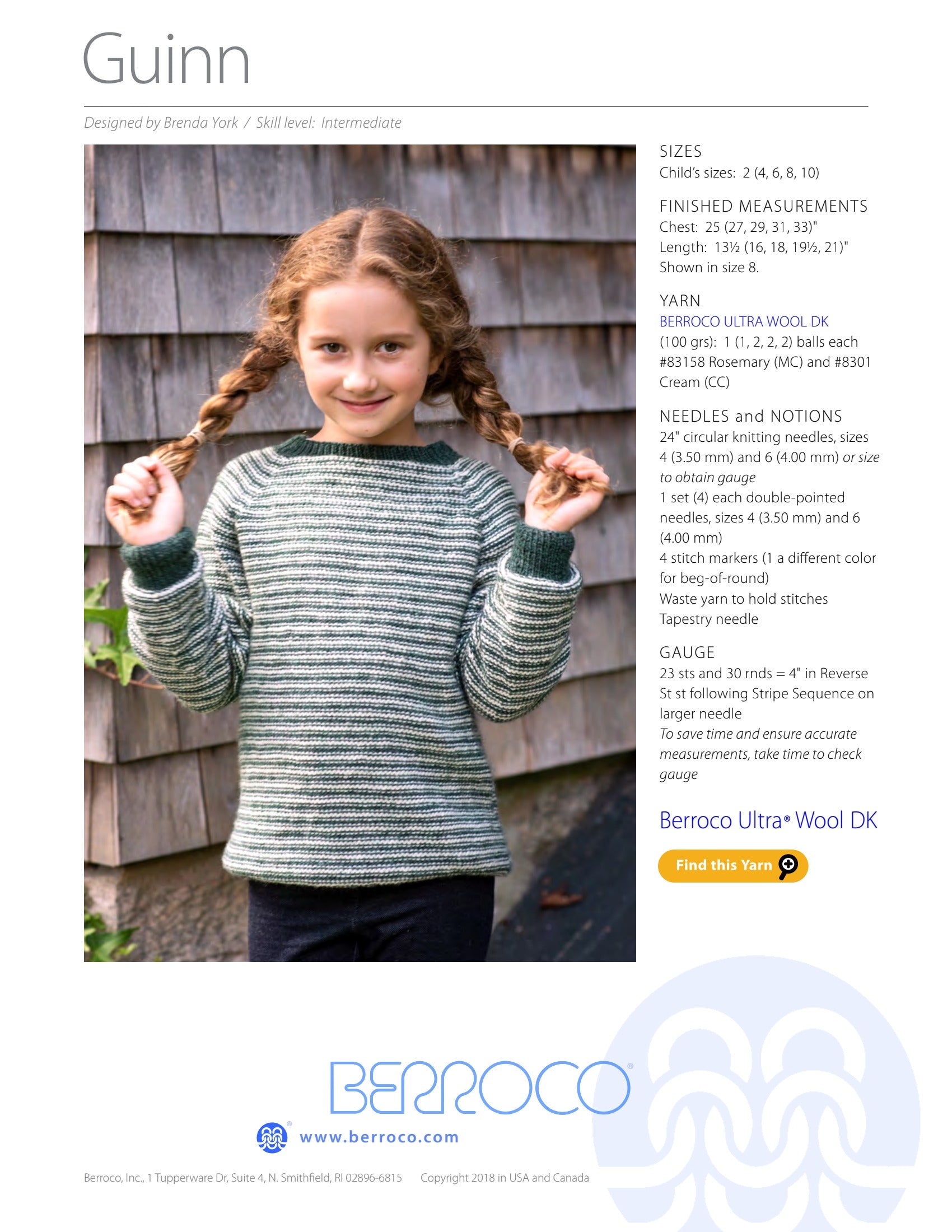 Berroco Guinn Jumper Knitting Pattern