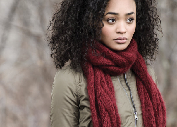 Blue Sky Fibers Callaway Cable Scarf Knitting Pattern