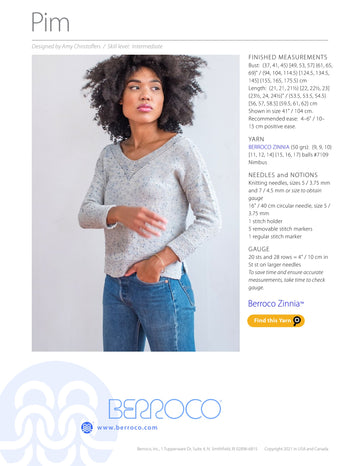Berroco Pim Jumper Knitting Pattern