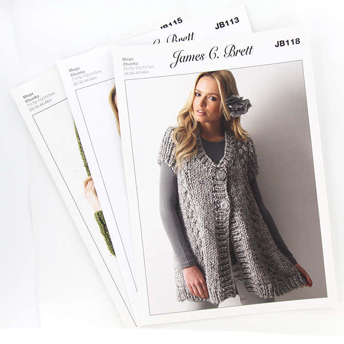 James C. Brett Pattern 3 Pack Knitting Pattern