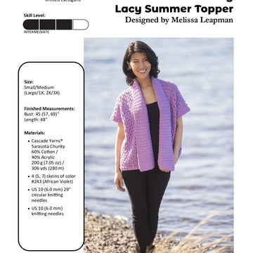 Lacy Summer Topper Cardigan Knitting Pattern