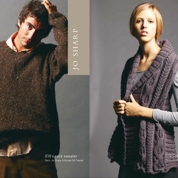 Jo Sharp Cable Shawl and V-Neck Sweater Knitting Pattern