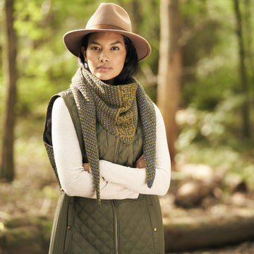 Tweed Shawlette Wrap Knitting Pattern