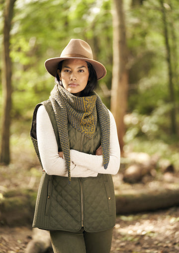 Tweed Shawlette Wrap Knitting Pattern