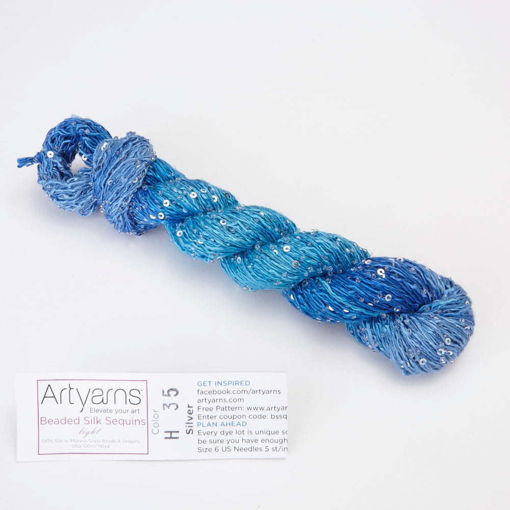 Artyarns Beaded Silk & Sequins Light Yarn - Silk Worsted
