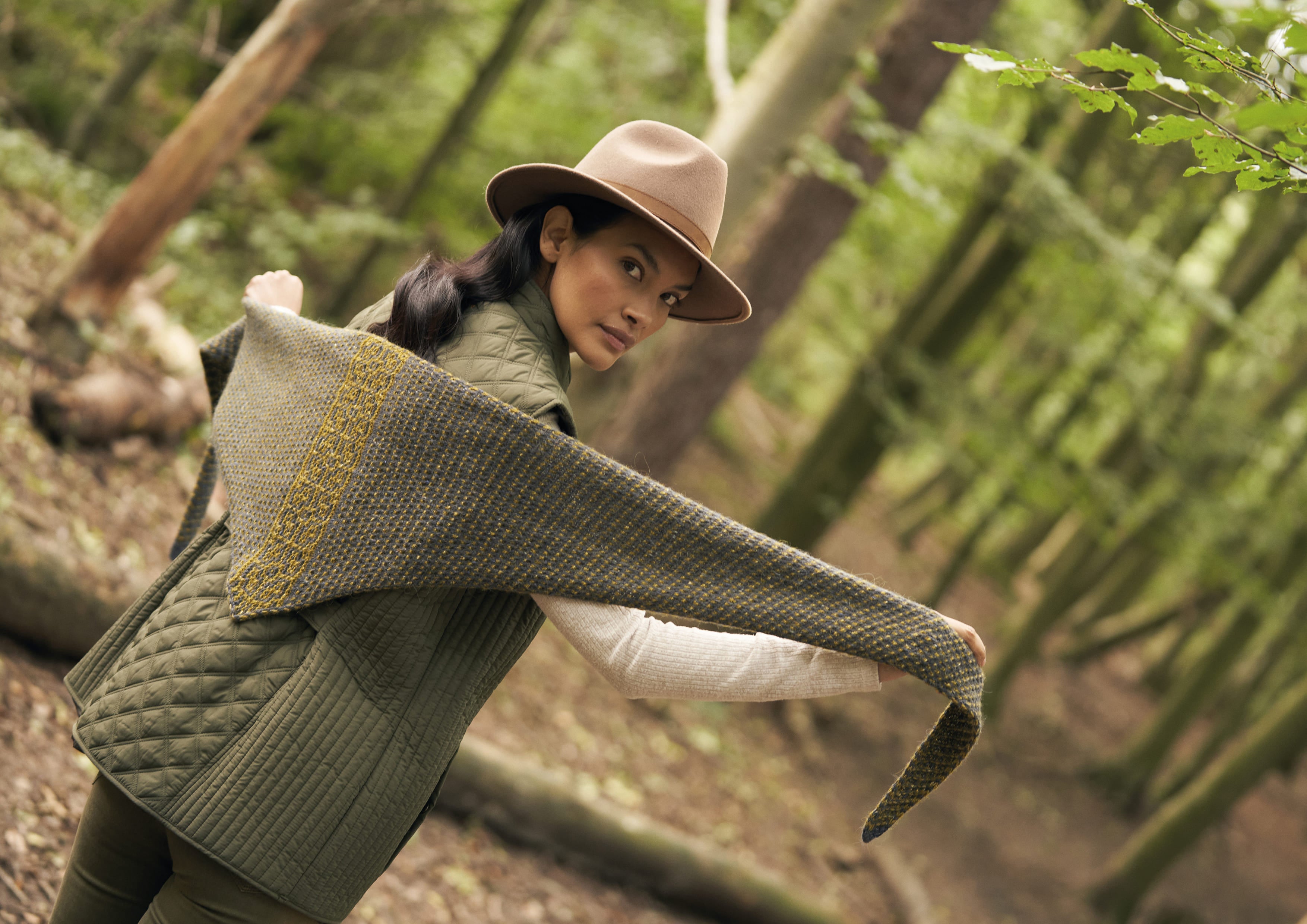 Tweed Shawlette Wrap Knitting Pattern