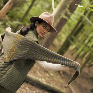 Tweed Shawlette Wrap Knitting Pattern
