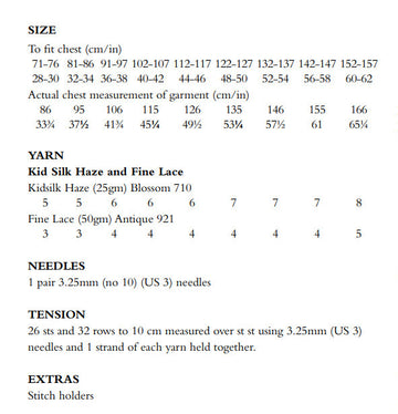 Cameron Jumper in Rowan Kid Silk Haze and Fine Lace - RTP007-00002-ENP - PDF