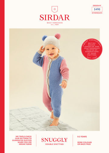 Sirdar Half n Half Romper & Pom Pom Hat Knitting Pattern