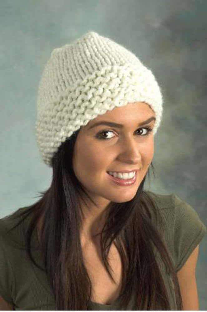 Garter Brim Hat Knitting Pattern