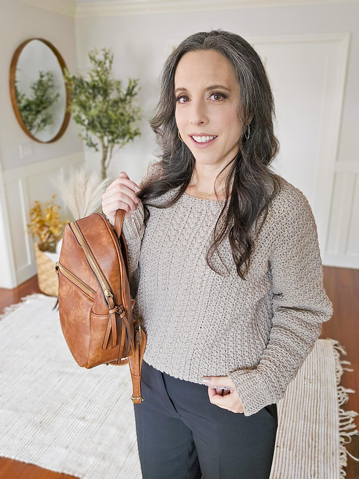 Toasty Wheat Crochet Sweater
