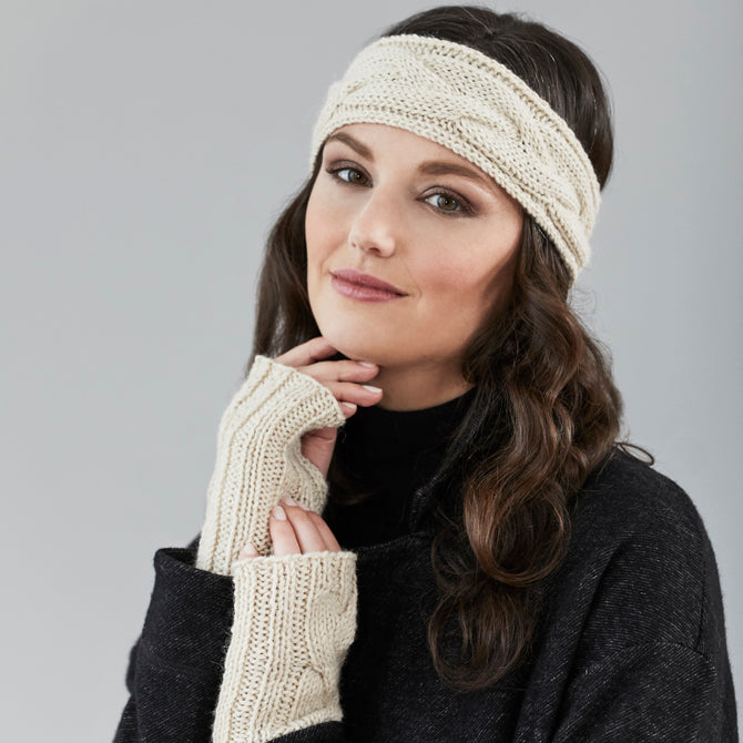 Sesia Lois Headband & Mitts Accessory Knitting Pattern