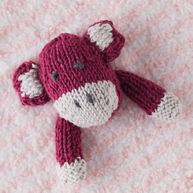 Sirdar Baby Sweater with Monkey Motif and Toy Knitting