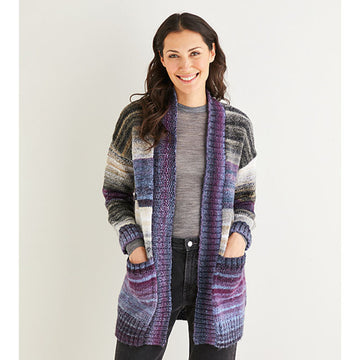 Sirdar Wide Rib Longline Cardigan Knitting Pattern