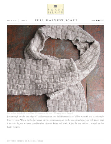 Swans Island Full Harvest Scarf Knitting Pattern