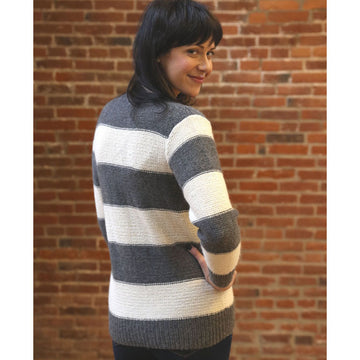 Plymouth Yarn Women's Striped Tunic Cardigan Knitting