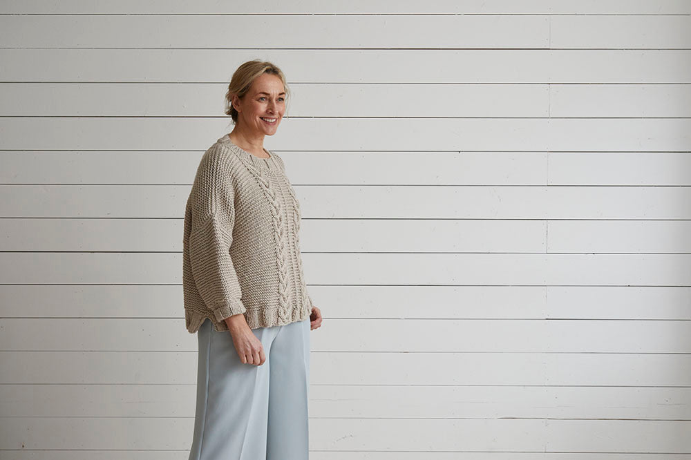 Debbie Bliss Cable & Garter Sweater Knitting Pattern