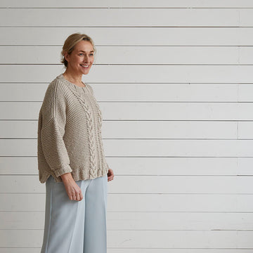 Debbie Bliss Cable & Garter Sweater Knitting Pattern