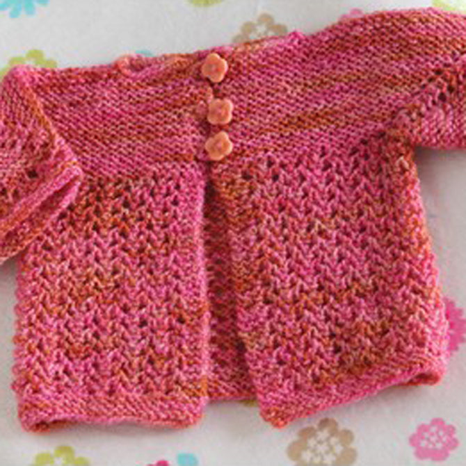 Valley Yarns Dianthus Baby Cardigan Knitting Pattern