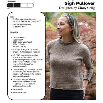 Sigh Pullover Jumper Knitting Pattern