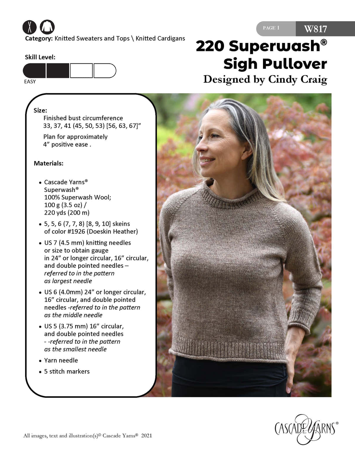 Sigh Pullover Jumper Knitting Pattern